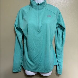 The North Face Turquoise Quarter Zip Pullover, Size‎ M